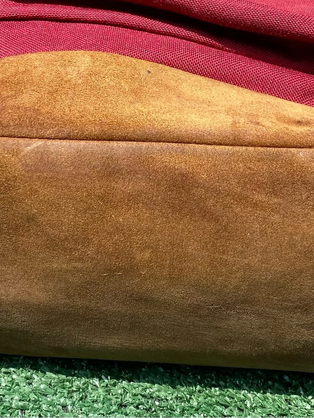 Vintage 90’s JanSport Suede Bottom Burgundy Backpack W/ Waist Strap USA Made
